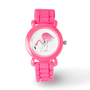 Cute Rosa Flamingo Simple Illustration Armbandsur