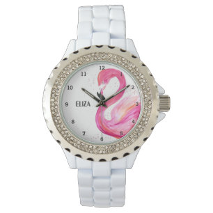 Cute Rosa Flamingo Tropical Bird Wildlife Watch Armbandsur