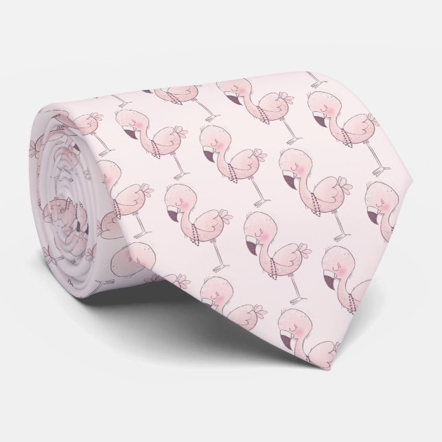Cute Rosa Flamingo Tropical Mönster Slips (Rullad)