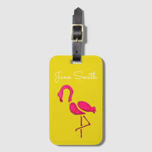 Cute rosa flamingo, unik fågel bagagebricka