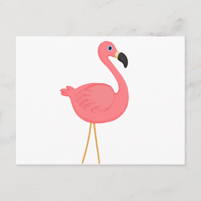Cute Rosa Flamingo Vykort (Framsida)