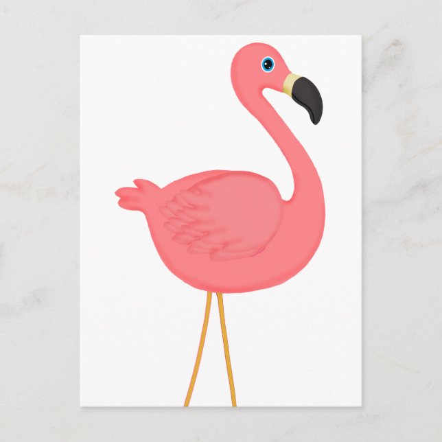 Cute Rosa Flamingo Vykort (Framsida)