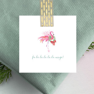Cute Rosa Flamingo Watercolor Mini-jul Anteckningskort