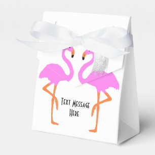 Cute Rosa Flamingos Bride & Groom Bröllop Presentaskar