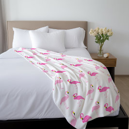 Cute Rosa Flamingos Fleecefilt