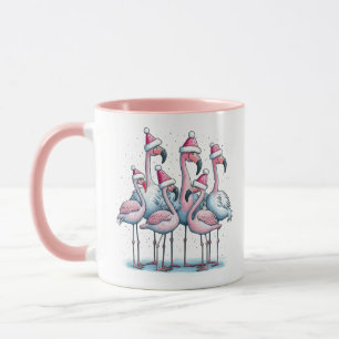 Cute Rosa Flamingos Julkaffe Mugg