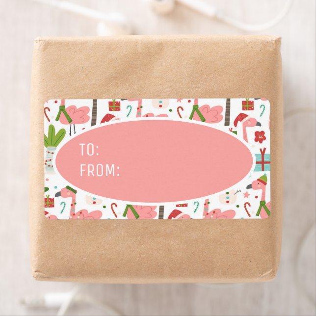 Cute Rosa Flamingos Santa Hat från Fraktsedel (Insitu)