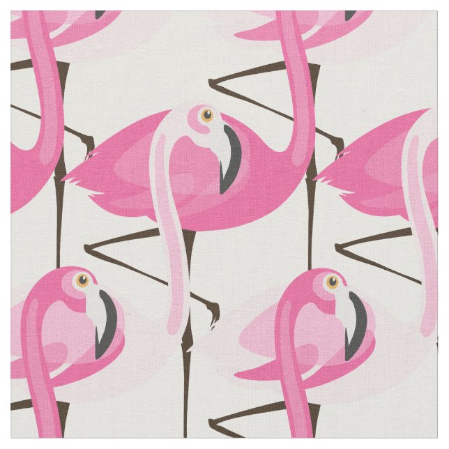 Cute Rosa Flamingos Tyg (Närbild)