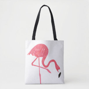 Cute Rosa Flamingos Watercolor Illustration Tygkasse