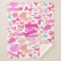 Cute Rosa Flicka Nursery Mönster personlig