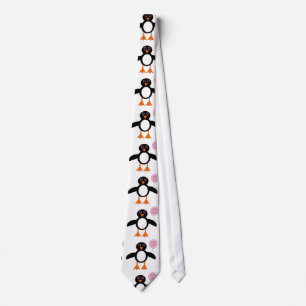 Cute Rosa Flicka Penguin Tie Slips