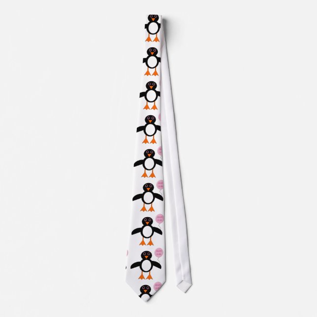 Cute Rosa Flicka Penguin Tie Slips (Framsida)