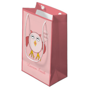 Cute Rosa Flicka Uggla Anpassningsbar Gift Bag