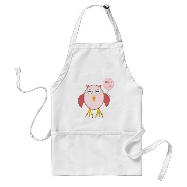 Cute Rosa Flicka Uggla Cooking Apron Förkläde (Framsidan)