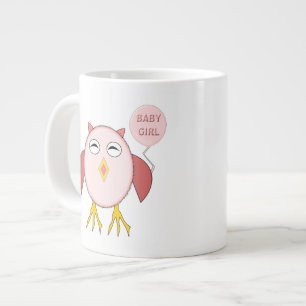 Cute Rosa Flicka Uggla Mugg Jumbo Mugg