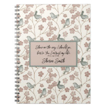 Cute Rosa Flowers and Grönt Illustrated Birds