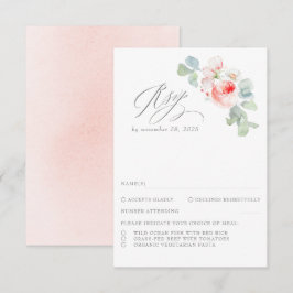 Cute Rosa Flowers Elegant bröllop OSA Kort