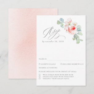 Cute Rosa Flowers Elegant bröllop OSA Kort