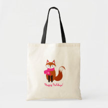 Cute Rosa Fox med Scarf Heart-jul