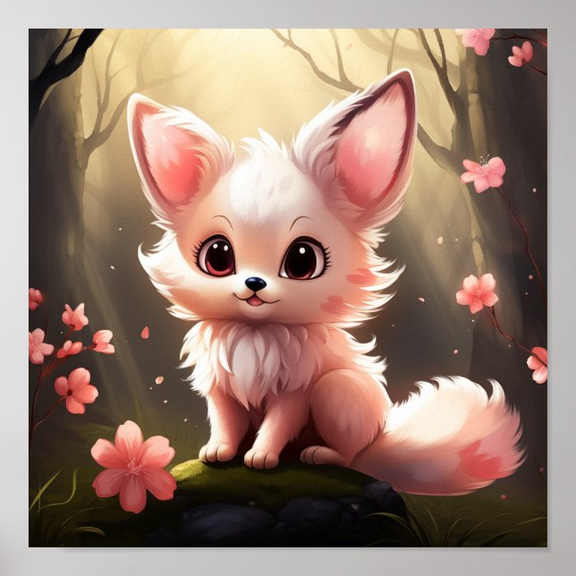 Cute Rosa Foxy Fantasy Creature Poster (Framsidan)