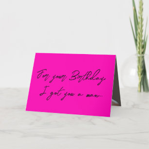 Cute Rosa Funny Handsome Man Birthday Card Kort