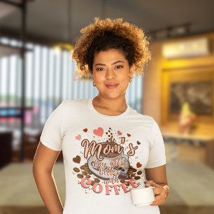 Cute Rosa Funny Mamma dag blir bättre med kaffe T Shirt