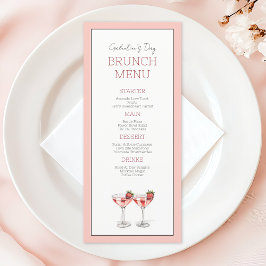 Cute Rosa Galentine's Day Girly Chic Brunch Party Meny