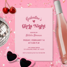 Cute Rosa Galentine's Girls Night Party