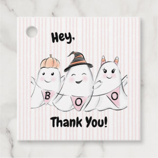 Cute Rosa Ghost Boos Halloween Gåvor Etiketter