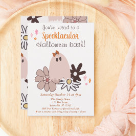 Cute Rosa Ghost Halloween fest Inbjudningar