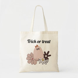 Cute Rosa Ghost Halloween Treat Tote Bag Tygkasse