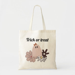 Cute Rosa Ghost Halloween Treat Tote Bag Tygkasse