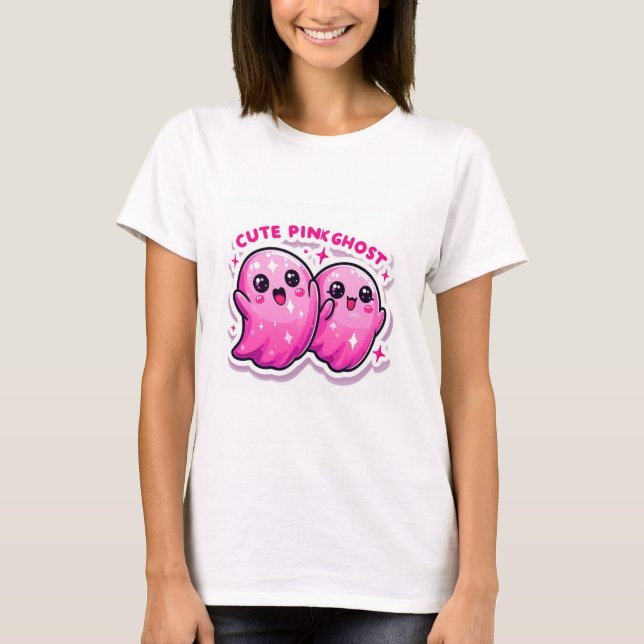 Cute Rosa Ghost: Hug Me! :( #01 T Shirt (Framsida)