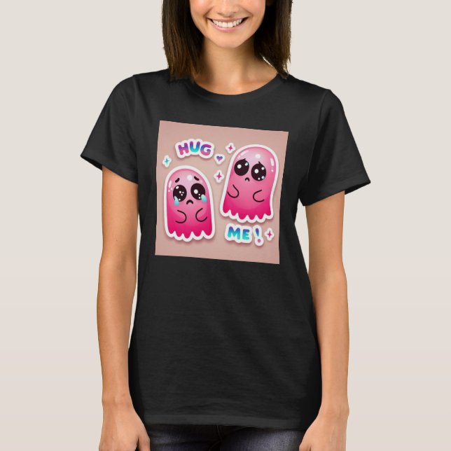 Cute Rosa Ghost: Hug Me! :( #14 T Shirt (Framsida)