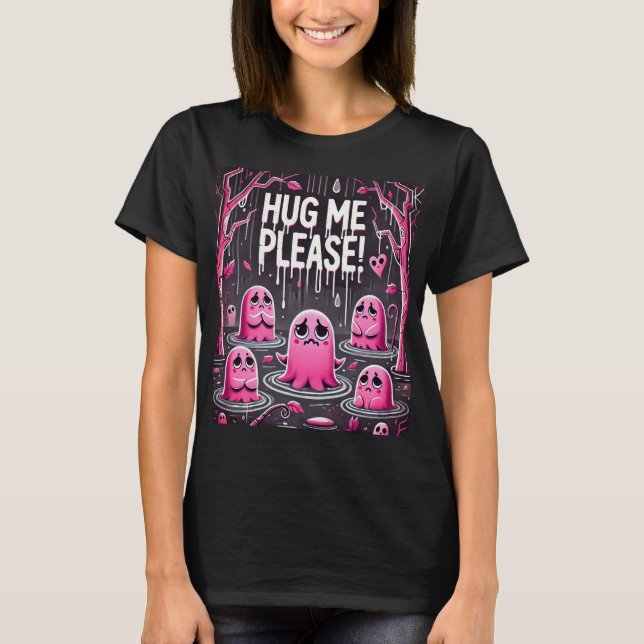 Cute Rosa Ghost: Hug Me! :( #21 T Shirt (Framsida)