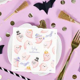 Cute Rosa Ghost och Little Pumpkin Baby Shower Pappersservett