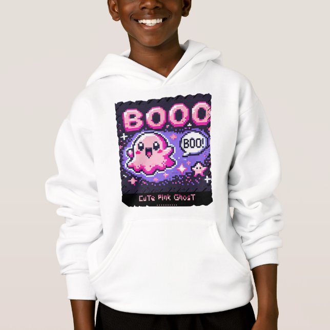 Cute Rosa Ghost: Sweet and Spooky (pojke hooded) T Shirt (Framsida)
