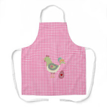 Cute Rosa Gingham Chicken Apron