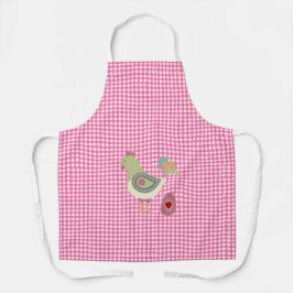 Cute Rosa Gingham Chicken Apron