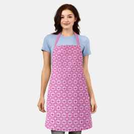 Cute Rosa Gingham med Tass avtryck Mönster