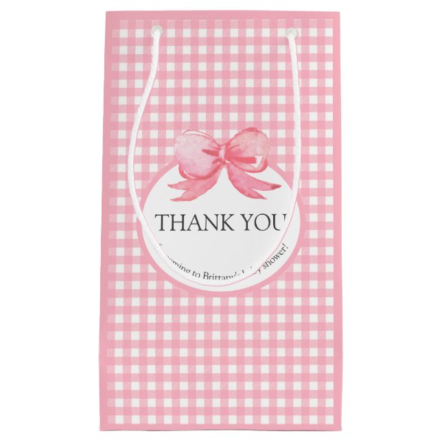 Cute Rosa Gingham Picnic Print Tack Favor Bag (Framsidan)