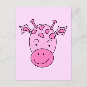 Cute Rosa Giraffe. Vykort