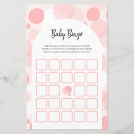 Cute Rosa Girl Baby Shower Bingo Game