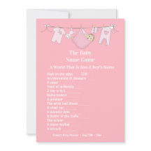 Cute Rosa Girl Baby Shower Guessing Game