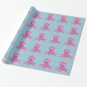 Cute rosa girl Octopus Presentpapper