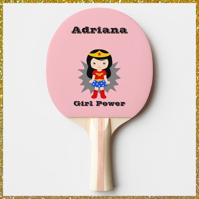 Cute Rosa Girl Power Superassistance Pingisracket (Skapare uppladdad)