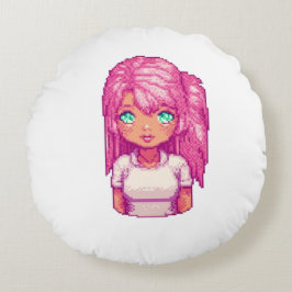 Cute rosa Girl Rund Kudde