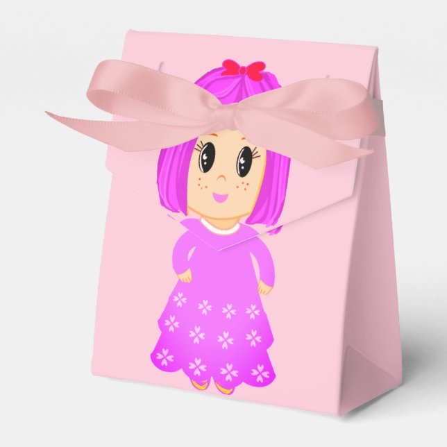 Cute Rosa Girl Tack Presentaskar (Framsidan Sidan)