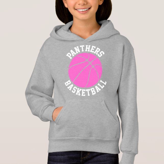 Cute Rosa Girls Anpassningsbar Basketball Sweatshi T Shirt (Framsida)