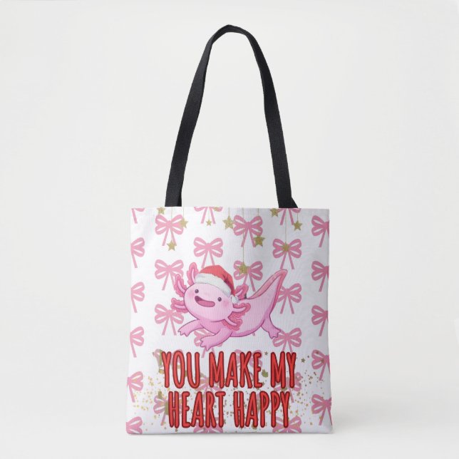 Cute rosa girly axolotl tygkasse (Framsida)